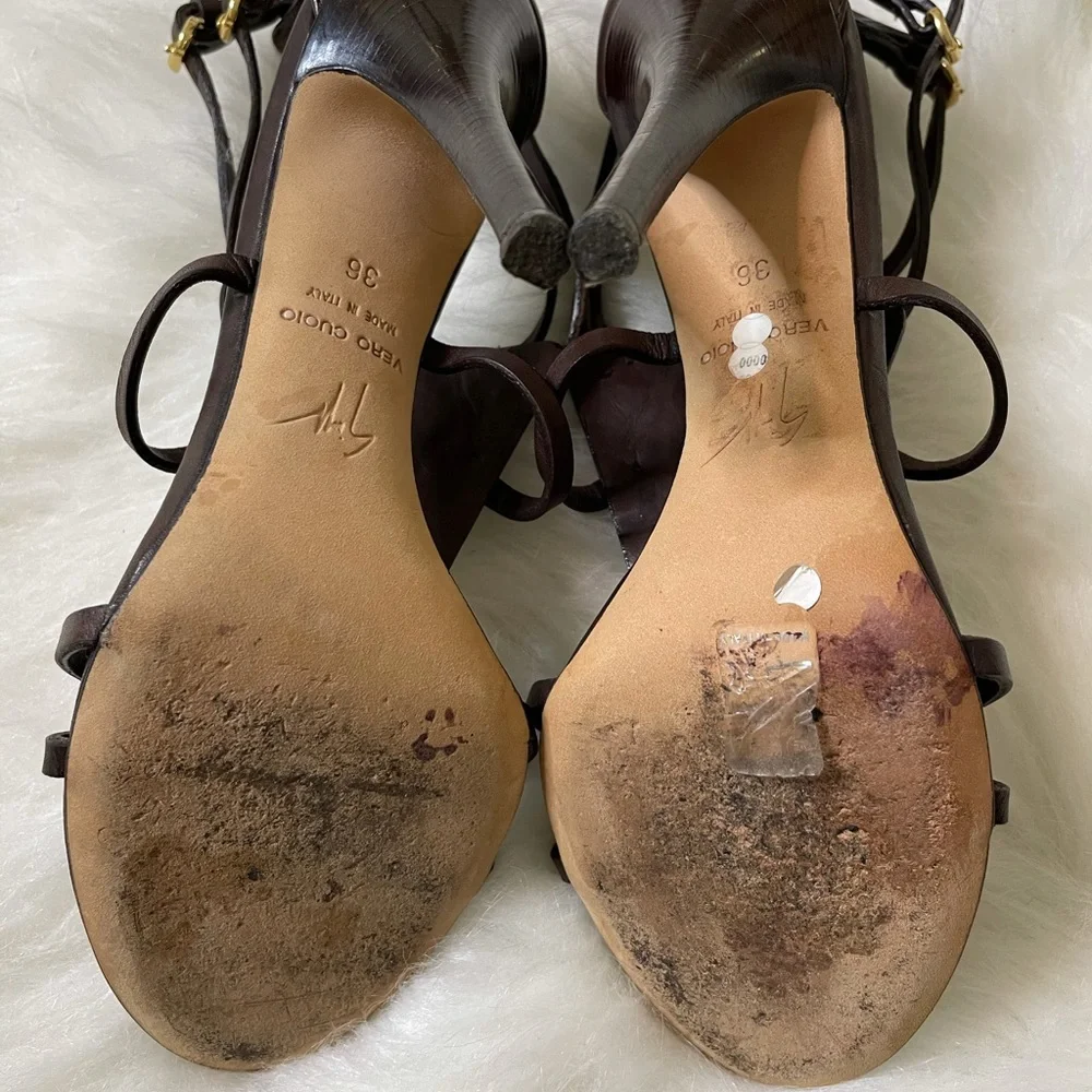 Brown strappy Giuseppe sandals size 36 - Picture 5 of 6